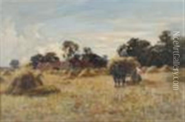 Taking In The Harvest Oil Painting - Joseph Milne