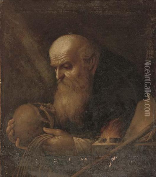 The Penitent Saint Anthony The Great Oil Painting - Hendrick Bloemaert