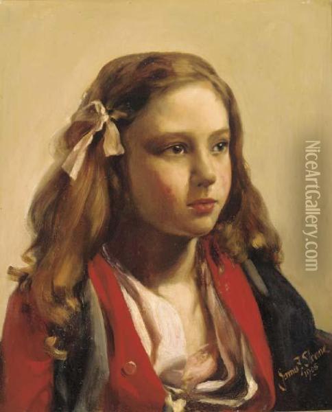 Portrait Of A Girl Oil Painting - James Fullerton Sloan