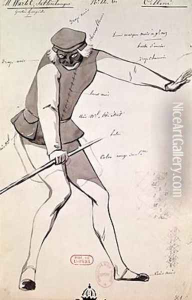 Costume design for an Acrobat in Benvenuto Cellini by Hector Berlioz Oil Painting - Paul Lormier