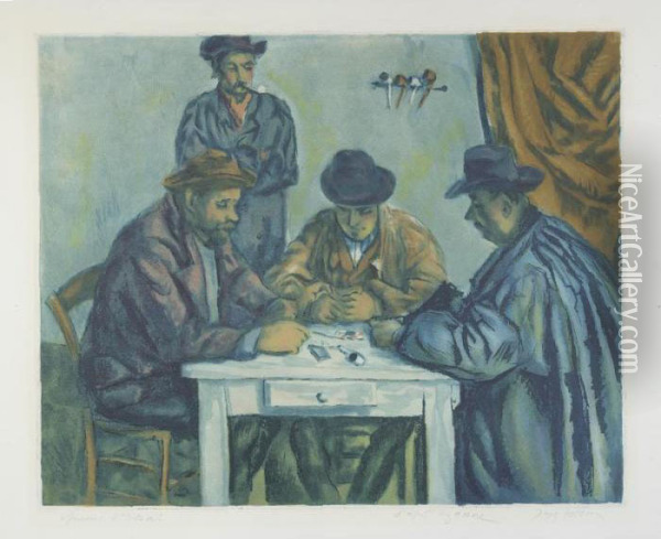 Les Jouers Des Cartes Oil Painting - Paul Cezanne