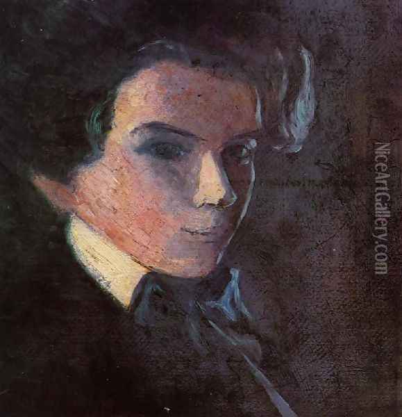 Self Portrait Facing Right Oil Painting - Egon Schiele