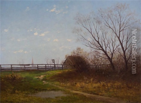 Landschaft Mit Bauernhaus Oil Painting - Heinrich Neppel