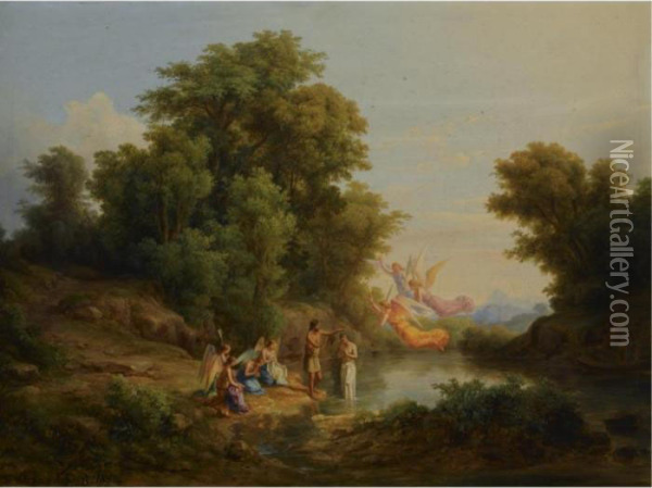 The Baptism Of Christ Oil Painting - Karl I Marko