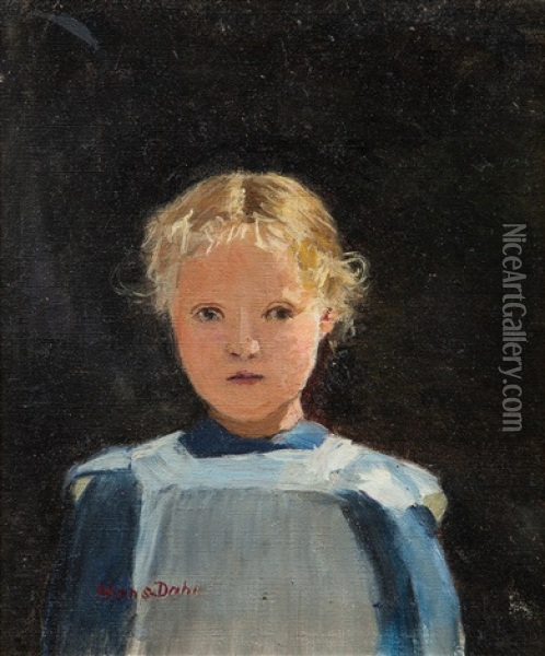 Studie Av Liten Pike (study) Oil Painting - Hans Dahl