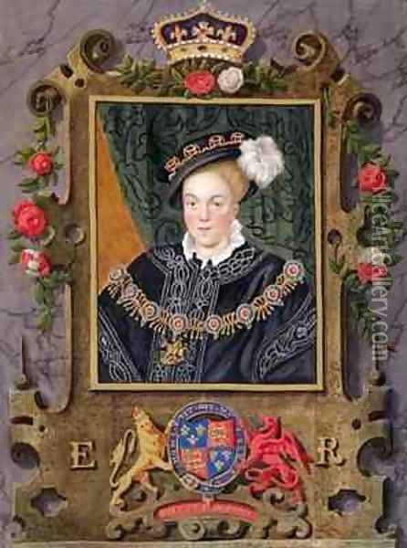 Portrait of Edward VI King of England aged about 14 from Memoirs of the Court of Queen Elizabeth Oil Painting - Sarah Countess of Essex