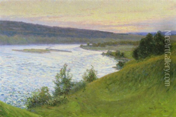 Kustlandskap Oil Painting - Carl (August) Johansson