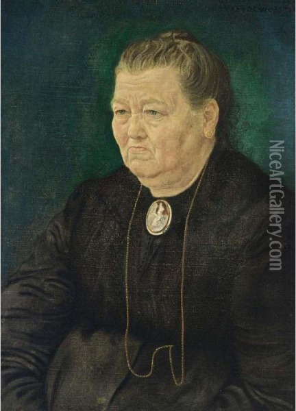 Portrait Of Mrs. Felicien Brys Oil Painting - Gustave Van De Woestijne