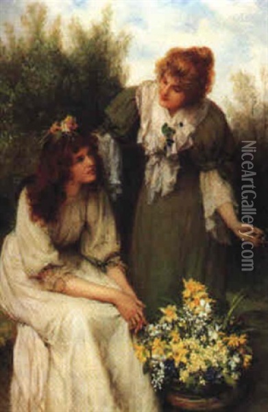 Confidences Oil Painting - William Oliver the Younger