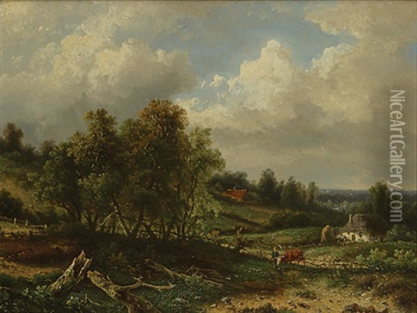 Heuvellandschap Oil Painting - Claus Hendrik Meiners