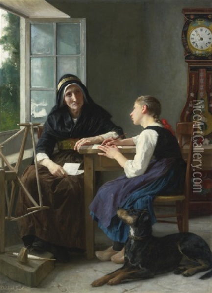 La Reponse Au Petit-fils Oil Painting - Elizabeth Jane Gardner Bouguereau
