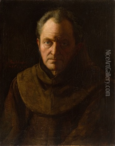 Portret W Stroju Zakonnym Oil Painting - Simeon Buchbinder