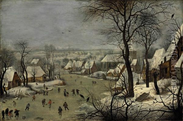 The Birdtrap Oil Painting - Pieter The Younger Brueghel