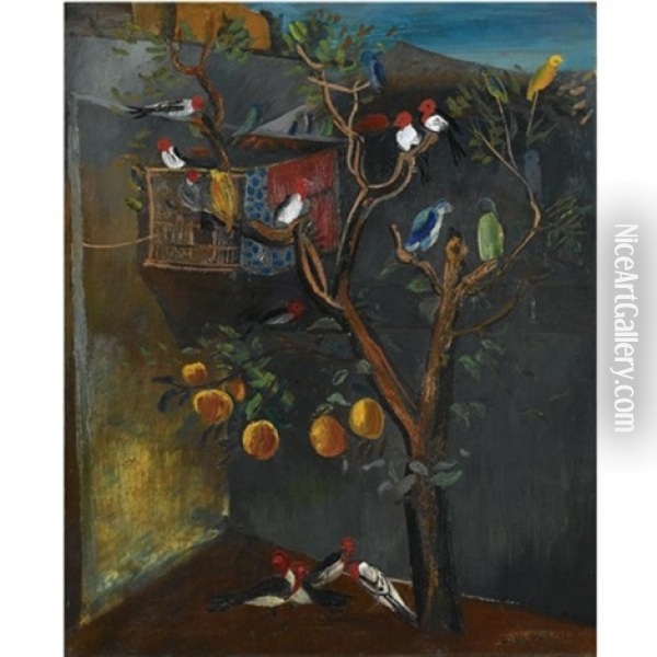 Orange Tree Oil Painting - Boris Dmitrievich Grigoriev