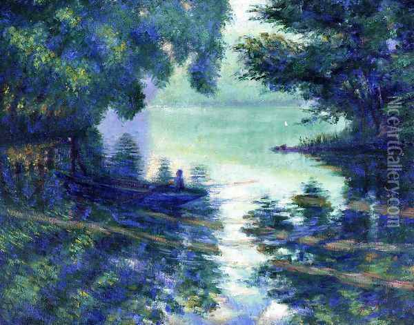 The Seine near Giverny Oil Painting - Theodore Butler