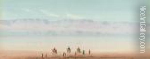 Bedouin Crossing The Desert Oil Painting - Augustus Osborne Lamplough