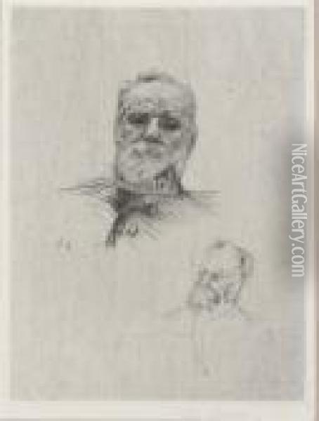 Victor Hugo, De Face (delteil 7) Oil Painting - Auguste Rodin