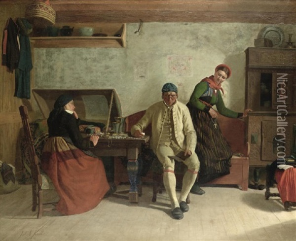 The Dowry Oil Painting - Jakob Kulle