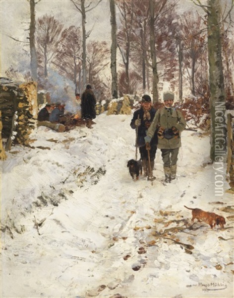 Jagdpause Oil Painting - Hugo Muehlig