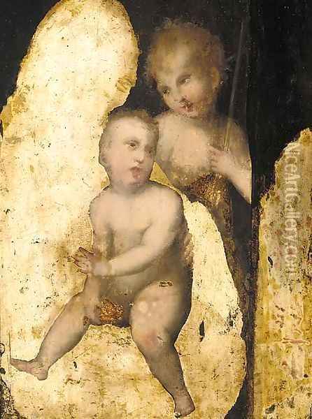 The Madonna and Child with the Infant Saint John the Baptist Oil Painting - Domenico Puligo