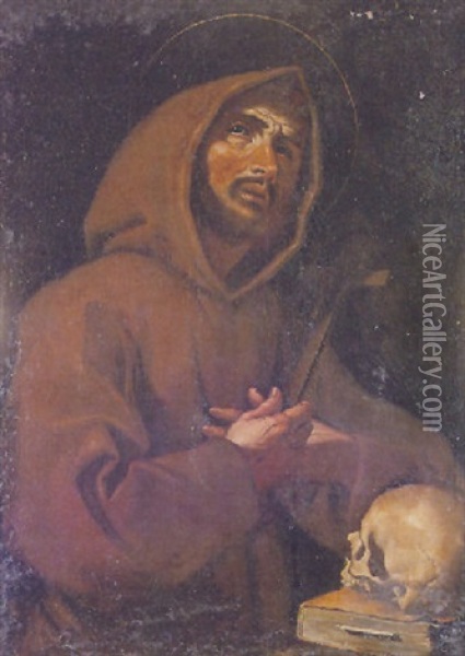 St. Francis At Prayer Oil Painting - Mattia Preti