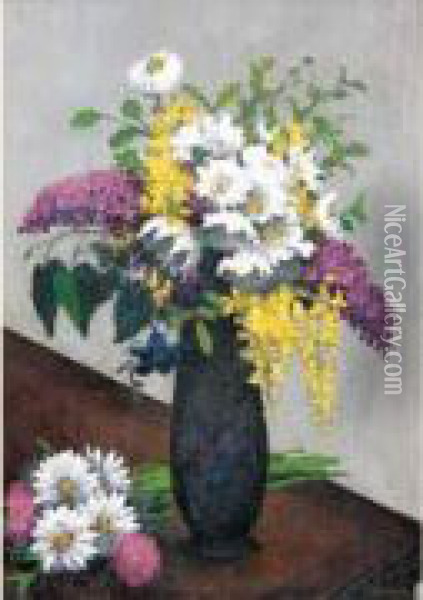 Vase De Fleurs Oil Painting - Felix Elie Tobeen