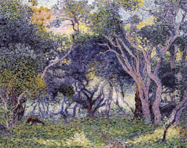 Sous Bois Oil Painting - Henri-Edmond Cross