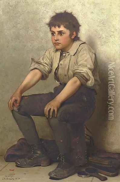 Thinking It Over Oil Painting - John George Brown