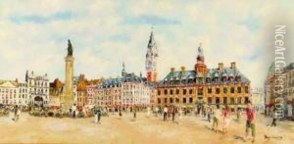 Lille - Grand Place Oil Painting - H. Rigaux