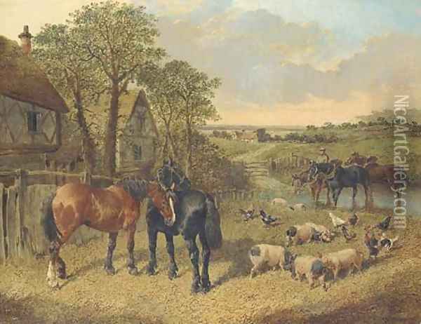 Farmyard companions 3 Oil Painting - John Frederick Herring Snr