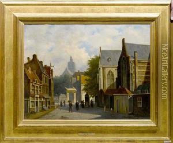 Ansicht Von Utrecht. Oil Painting - Frederik Roosdorp