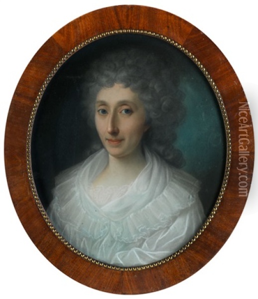 Portrait Anna Louise Dufour, Geb. Pallard Oil Painting - Johann Friedrich August Tischbein