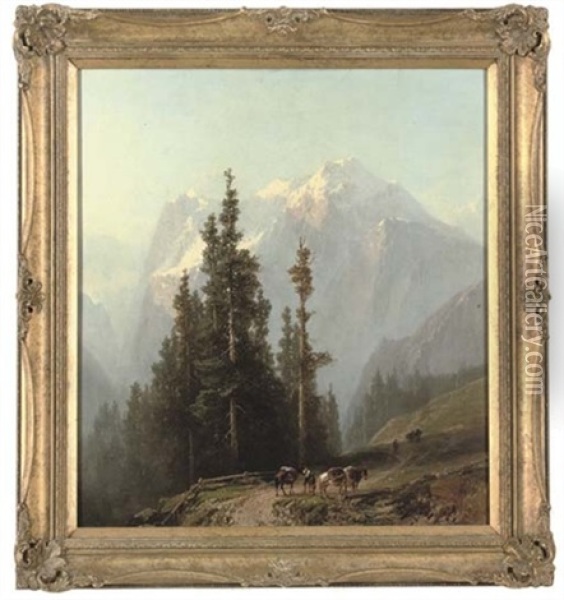 A Pass Through The Mountains Oil Painting - Alfred Eduard Agenor de Bylandt