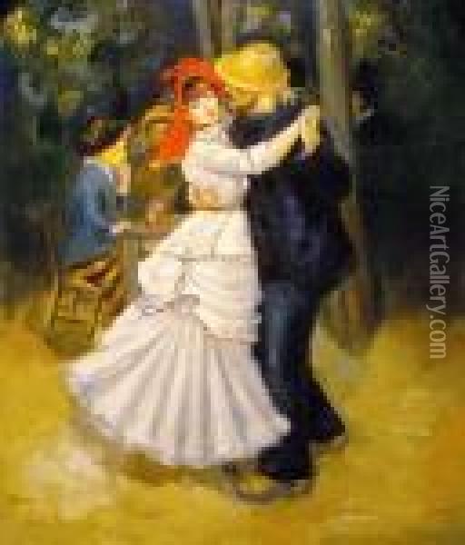 Dance At Bougival Oil Painting - Pierre Auguste Renoir