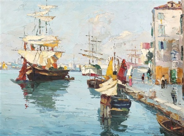 Corabii La Venetia Oil Painting - Rudolph Negely
