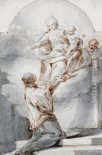 The Vision Of Saint Anthony Of Padua Oil Painting - Pier Antonio Ii Novelli