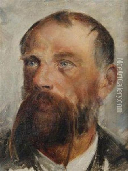 A Portrait Of The Poet Jaroslavvrchlicky Oil Painting - Vojtech Hynais