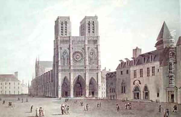 The Square in Front of Notre Dame at the Time of the Consulat Oil Painting - Garbizza, Angelo