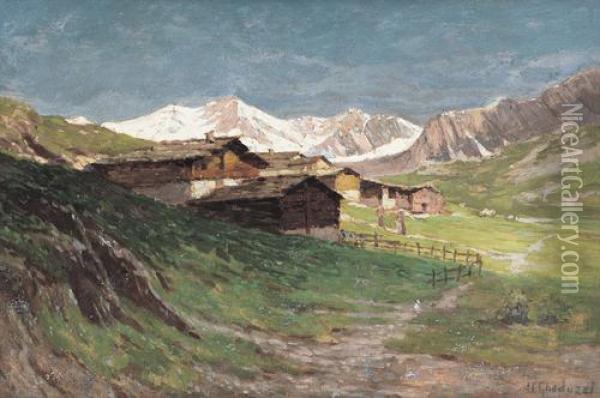 Paesaggio Alpino Oil Painting - Ugo Gheduzzi