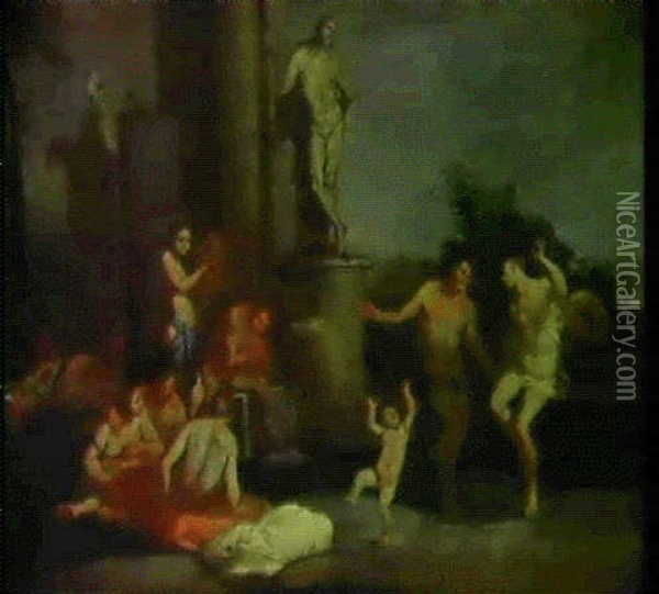 Baccanale Oil Painting - Giulio Carpioni