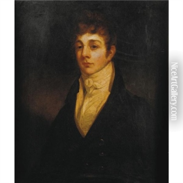 Portrait Of George Moore (+ Portrait Of Augustus Moore; Pair) Oil Painting - Sir John Hoppner
