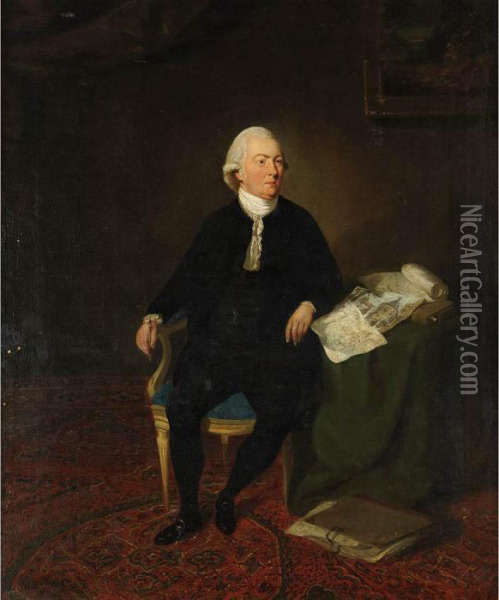 Portrait Of A Draftsman Oil Painting - Johann Zoffany