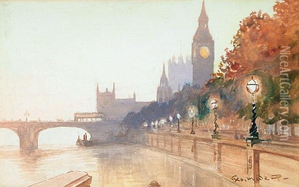 The Embankment Oil Painting - George Hyde Pownall