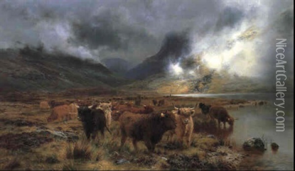 Through Glencoe - By The Way To The Tay Oil Painting - Louis Bosworth Hurt
