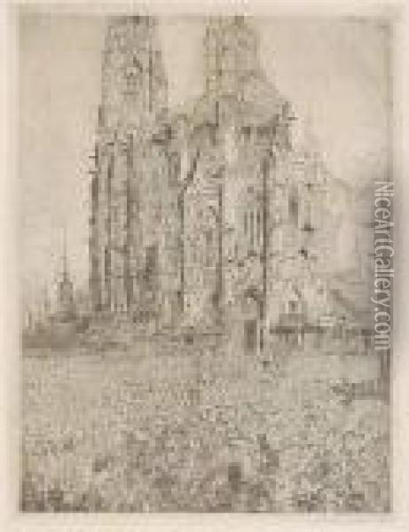 La Cathedrale (1886) (1ste Plaat) Oil Painting - James Ensor