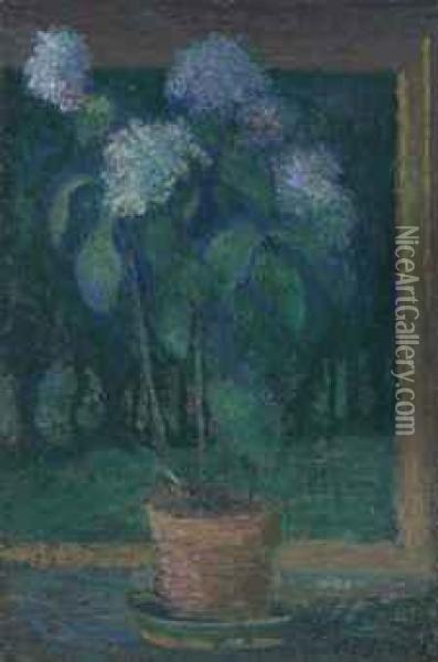 Hydrangeas Oil Painting - Theodore Butler