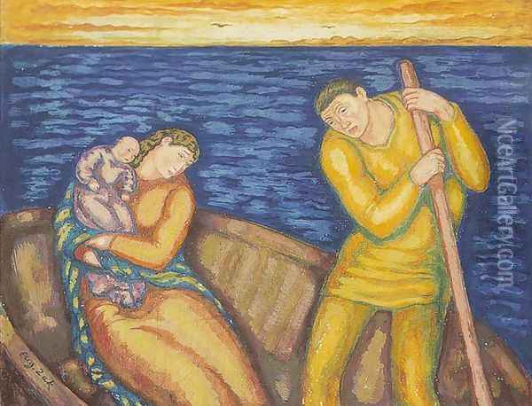 In the Boat Oil Painting - Eugene Zak