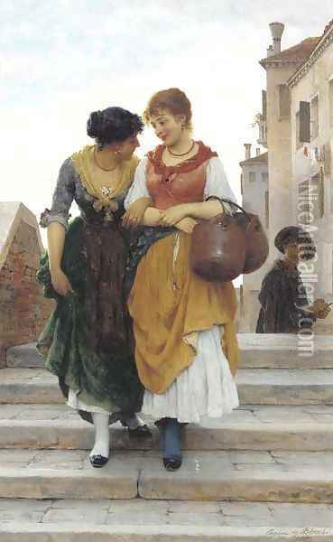 Confidences Oil Painting - Eugene de Blaas