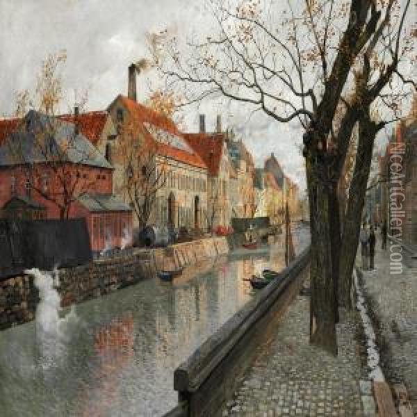 View Of Overgaden Oil Painting - Fritz Thaulow