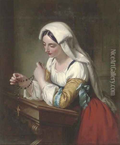 The rosary Oil Painting - Rederick Richard Pickersgill